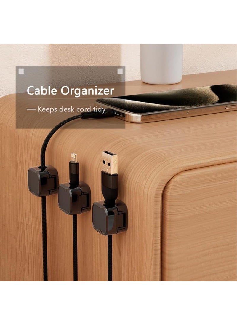 KARMIKA KARMIKA 6 Pack Magnetic Cable Clips Cord Holder Wire Organizer for Under Desk Cable Management Adhesive Wire Holder Magnetic Cable Clips for Office Home PC TV and Charging Cables  - Image 4