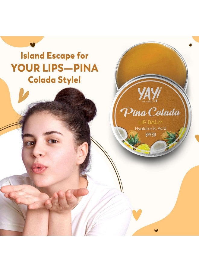 Nimson Yay! By Nimson Pina Colada Lip Balm, With Hyaluronic Acid with SPF 30, For Nourished & Healed Lips, Protects from Sun Damage, For Men and Women - 50g - Image 2