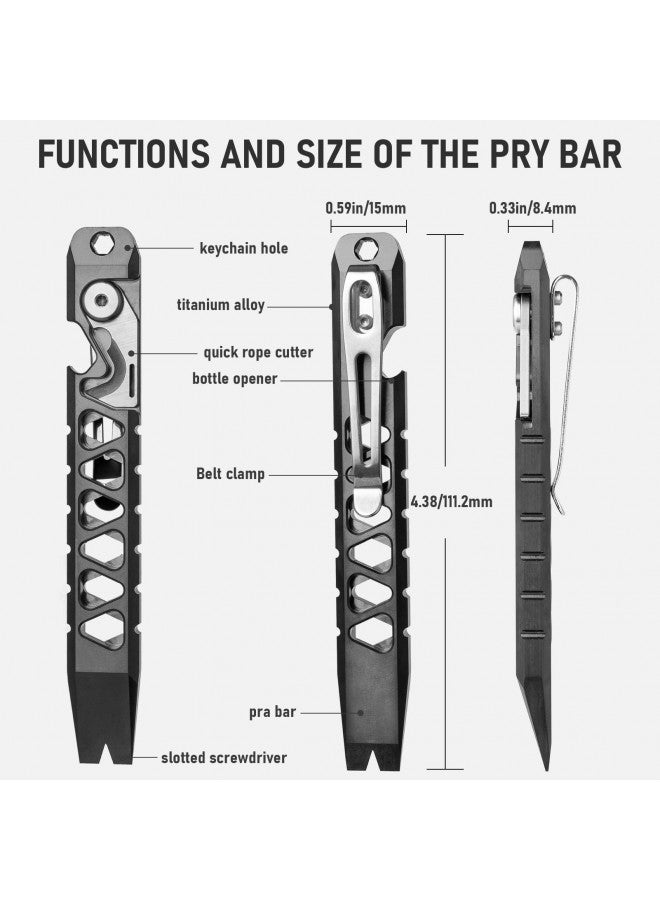 TISUR TISUR Titanium EDC Pry Bar, Keychain Pry Bar Multitool With Bottle Opener, Pocket Small Crowbar for Men Outdoor  - Image 1