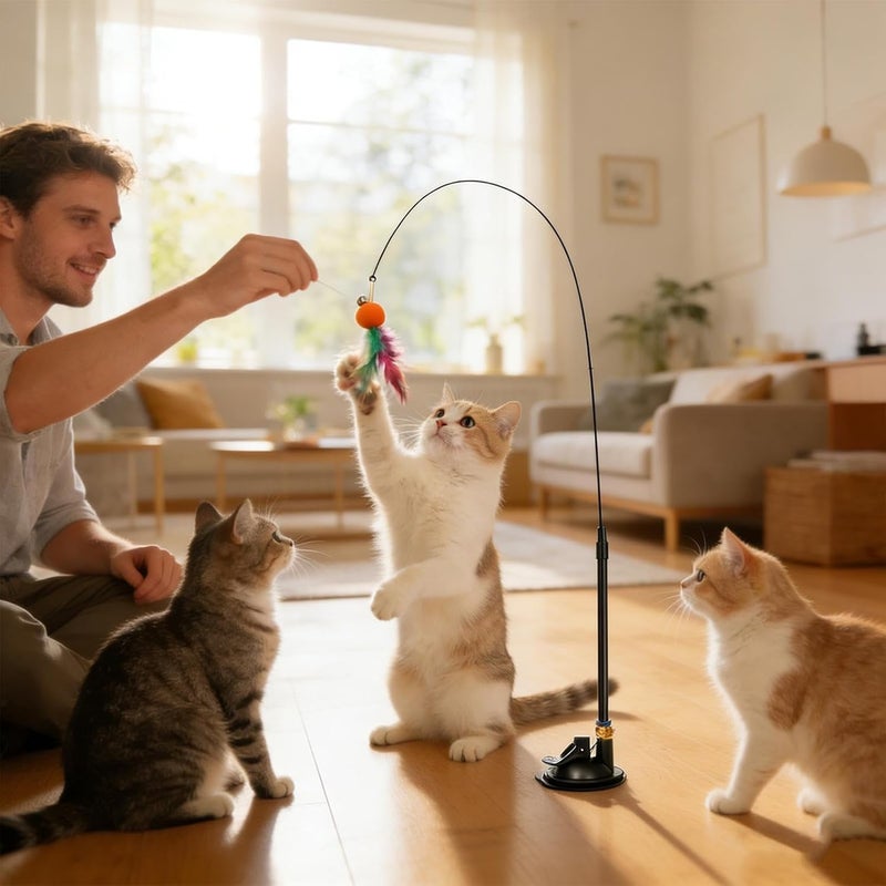 Genérico Cat Toy | for Cat Exercise with Pen | Interactive Cat Toy with for Daily Entertainment and Training at Home, Garden, Outdoor Park - Image 2