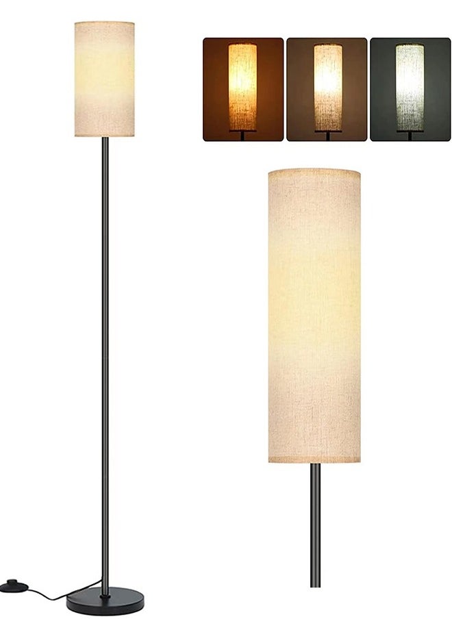 DMG TECH Floor Lamp 3 Color Temperature Modern LED Standing Lamp Linen Lampshade Elegant High Light Stepless Dimming Floor Lamp  - Image 1