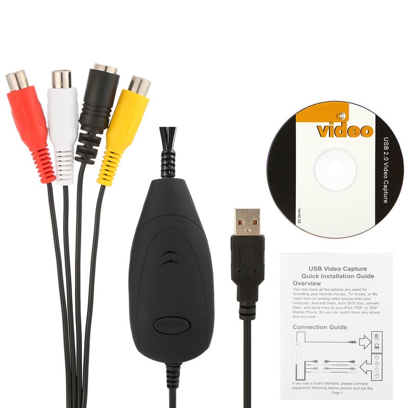 ezcap172 مقبض فيديو USB 2.0 محول ومسجل فيديو عالي الدقة يحول الفيديو والصوت التناظري إلى تنسيق رقمي لنظام ويندوز 7 8 10 - Image 1