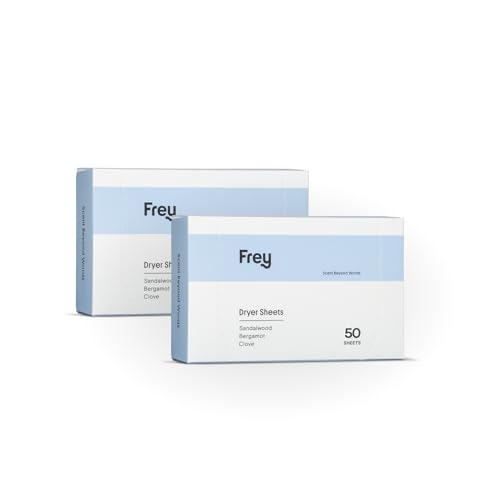 FREY Naturally Scented Dryer Sheets - Fabric Softener for Soft, Fresh & Clean Clothes (2-pack, Bergamot Beach) - Image 1