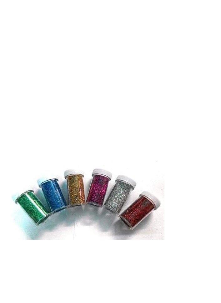 Sadaf Glitter Powder in 12 Tubes-Craft DIY Fine Glitter Powder (Random Color, 6 Regular Color and 6 neon Colors)  - Image 4