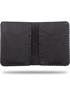 Vagave Khaki Leather Handmade Premium Wallet Card Holder Men's Wallet Black  - Image 4