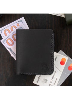 Vagave Khaki Leather Handmade Premium Wallet Card Holder Men's Wallet Black  - Image 3