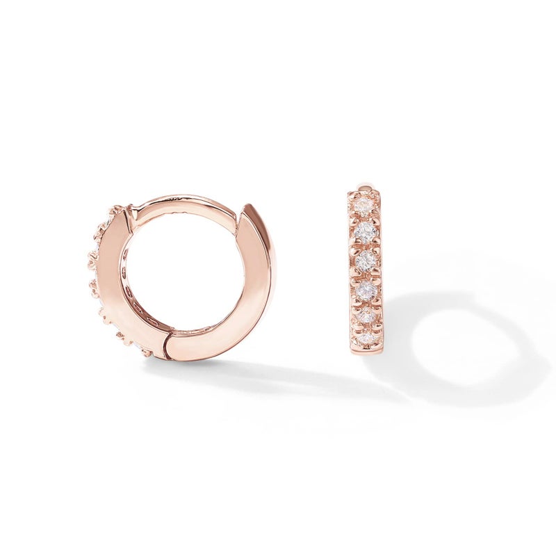 PAVOI 14K Cubic Zirconia Mini Huggies (Mini, Rose Gold) - Image 1