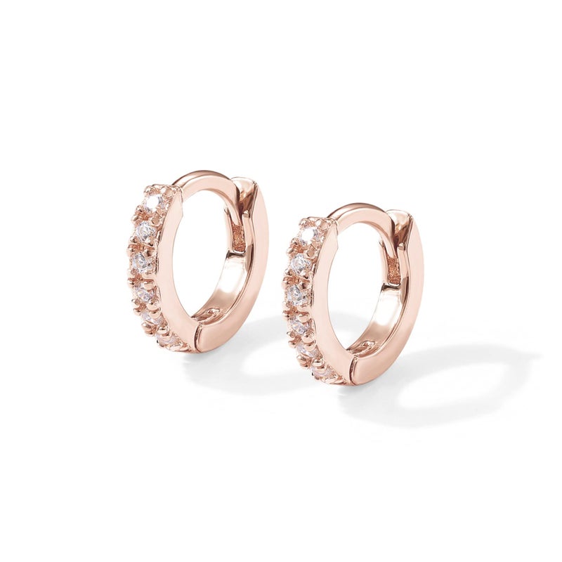 PAVOI 14K Cubic Zirconia Mini Huggies (Mini, Rose Gold) - Image 3