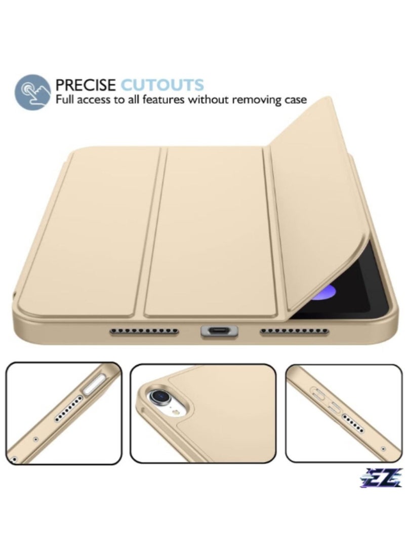 ELTRAZONE iPad Mini 7 Case 2024 – A17 Pro 8.3-Inch 7th Generation Case with Pencil Holder, Trifold Stand, and Soft TPU Back, Rose Gold - Image 2