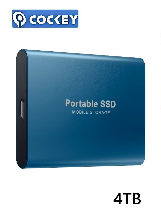 كوكي 4TB محمول خارجي SSD، 4000GB USB 3.1 نقل البيانات عالية السرعة، الكمبيوتر دعم محرك الأقراص الاحتياطية نقل البيانات تخزين، USB C Mini المحمولة الخارجية الصلبة محرك الأقراص للكمبيوتر الشخصي/الكمبيوتر المحمول/الهواتف وغيرها - Image 1