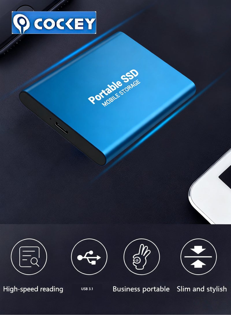 كوكي 4TB محمول خارجي SSD، 4000GB USB 3.1 نقل البيانات عالية السرعة، الكمبيوتر دعم محرك الأقراص الاحتياطية نقل البيانات تخزين، USB C Mini المحمولة الخارجية الصلبة محرك الأقراص للكمبيوتر الشخصي/الكمبيوتر المحمول/الهواتف وغيرها - Image 2