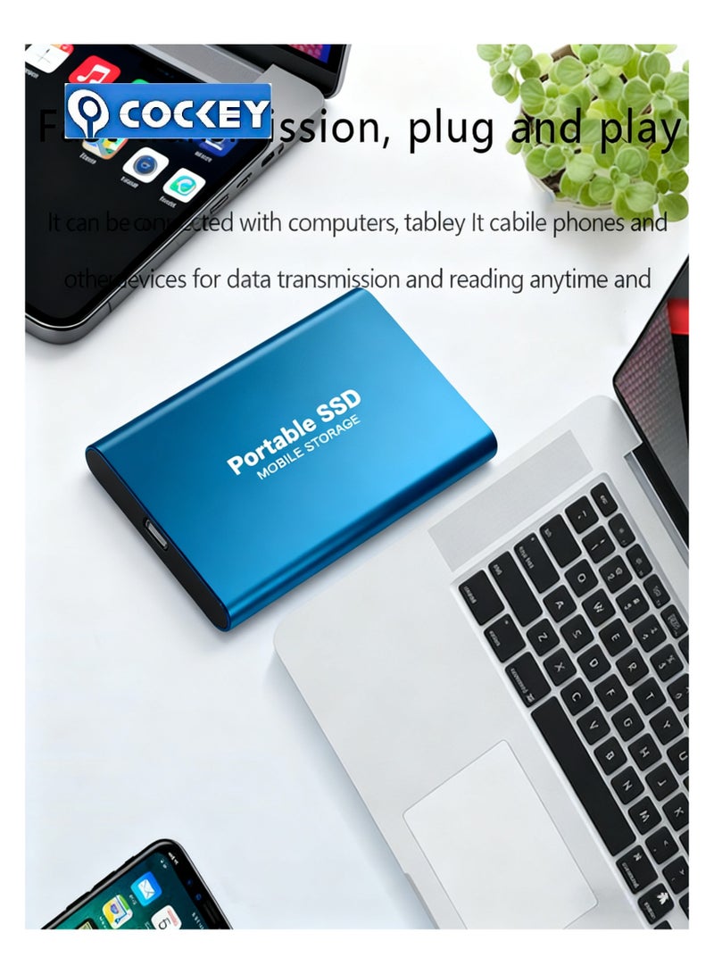 كوكي 4TB محمول خارجي SSD، 4000GB USB 3.1 نقل البيانات عالية السرعة، الكمبيوتر دعم محرك الأقراص الاحتياطية نقل البيانات تخزين، USB C Mini المحمولة الخارجية الصلبة محرك الأقراص للكمبيوتر الشخصي/الكمبيوتر المحمول/الهواتف وغيرها - Image 3