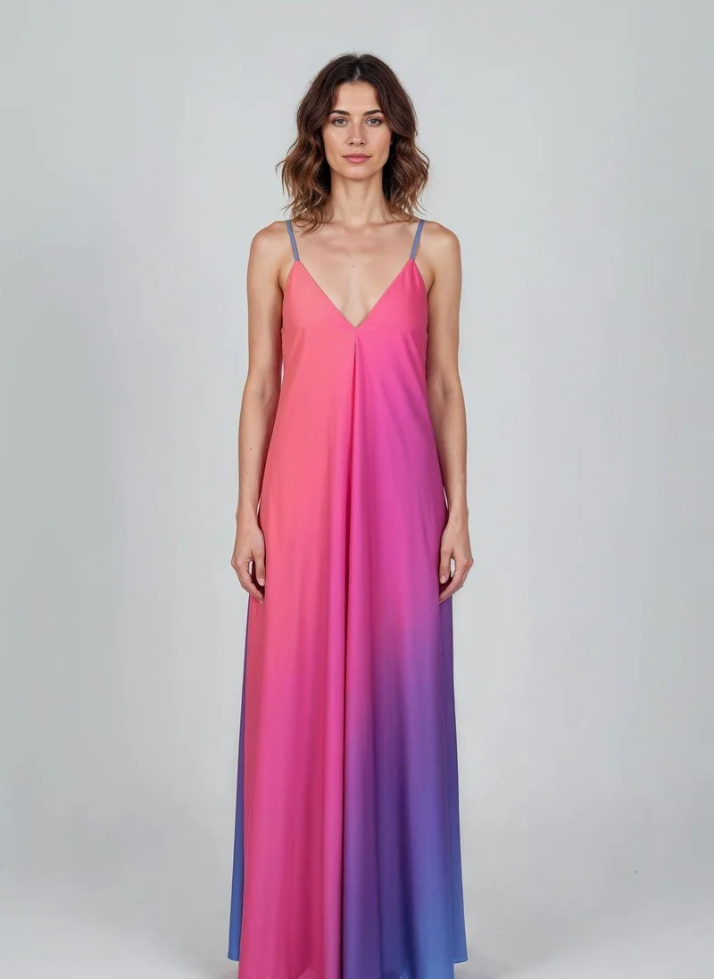 جانارا جونز Boston Print Mariella Satin Dress