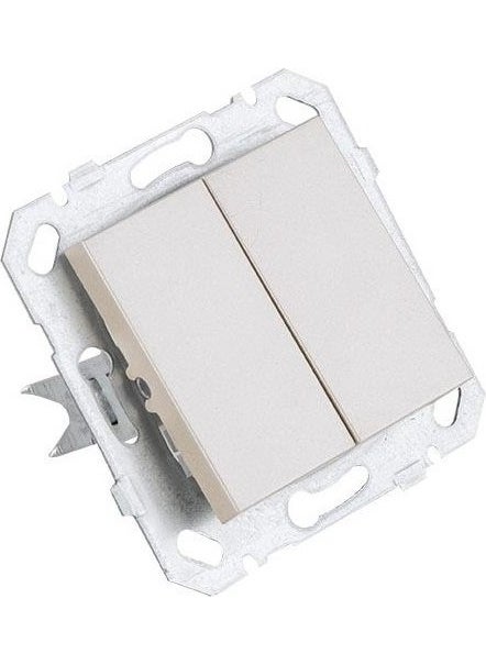 Netelsan - Byobu White Commutator Double Switch 1 Piece Without Frame - Image 1