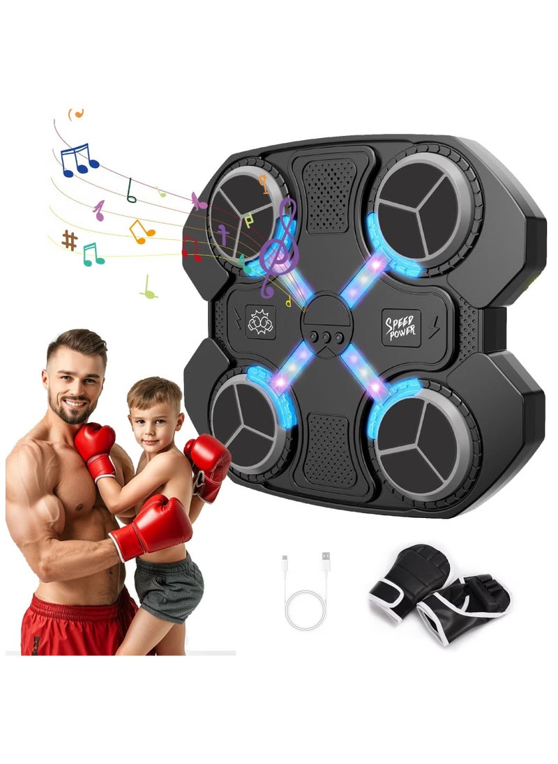Smart Music Boxing Machine, Bluetooth Electronic Boxing Machine Wall Mounted with Boxing Glove,Boxing Machine with Smart Display Screen Suitable for Parent-Child Training