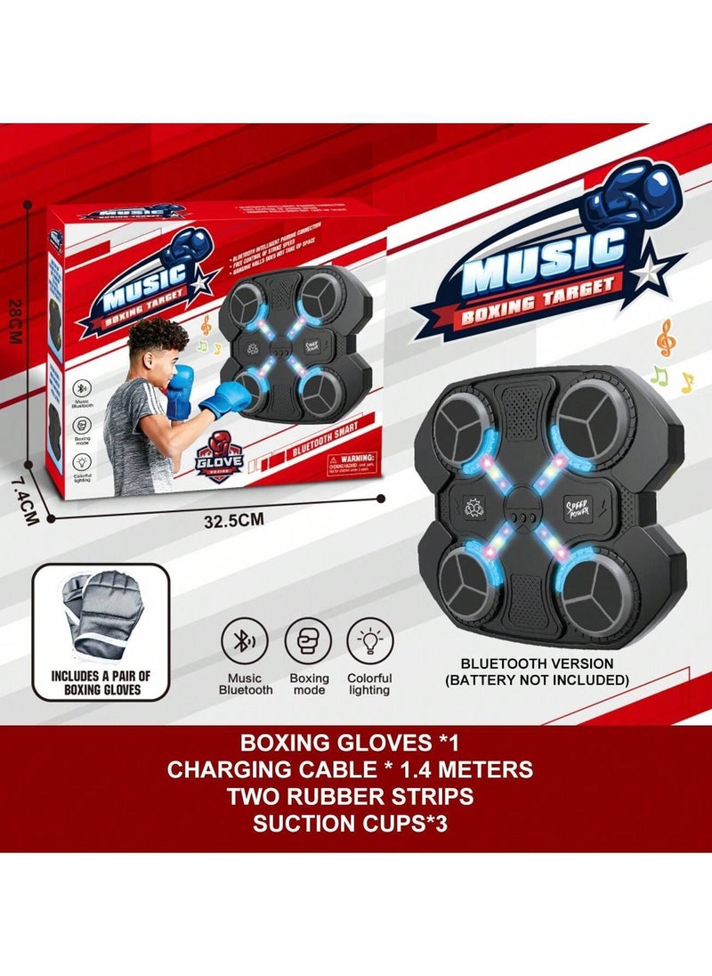 Smart Music Boxing Machine, Bluetooth Electronic Boxing Machine Wall Mounted with Boxing Glove,Boxing Machine with Smart Display Screen Suitable for Parent-Child Training