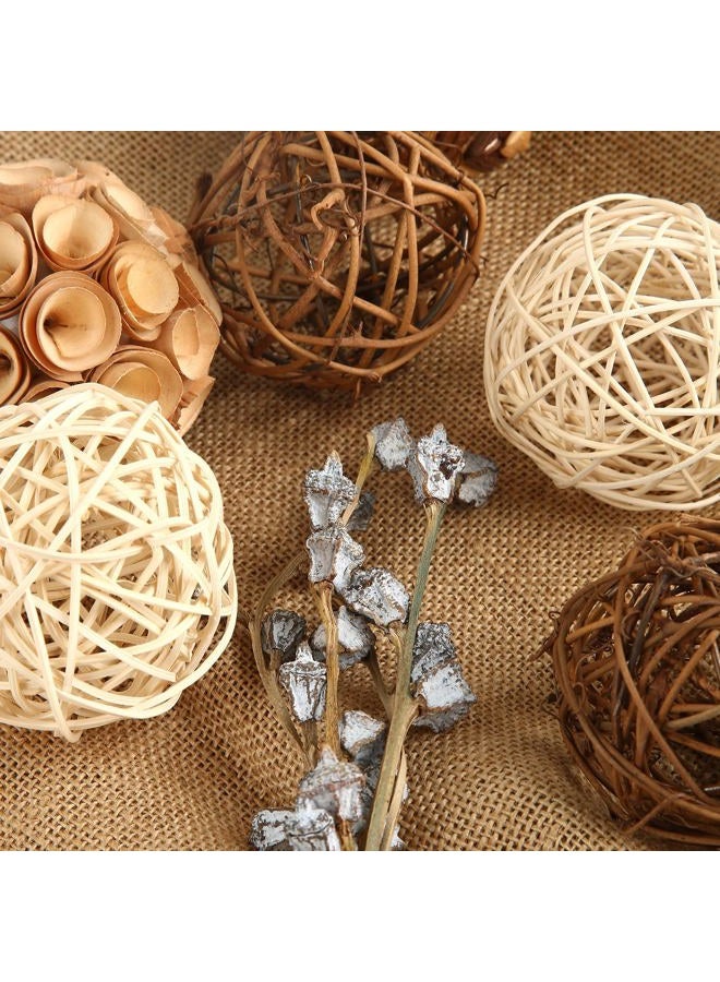 CIR OASES Decorative Bowl & Vase Filler Balls for Home Decor, Set of 6 PCS Natural Tone Rattan Wicker Balls Centerpieces Decoration, Decorative Orbs Vase Bowl Filler for Table Centerpieces - Image 3