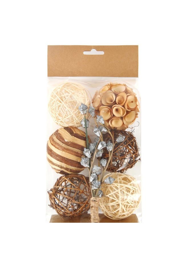 CIR OASES Decorative Bowl & Vase Filler Balls for Home Decor, Set of 6 PCS Natural Tone Rattan Wicker Balls Centerpieces Decoration, Decorative Orbs Vase Bowl Filler for Table Centerpieces - Image 2