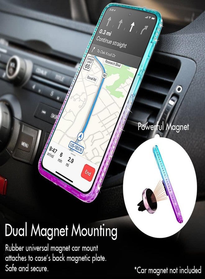 سيلفرباك جراب فضي لهاتف Samsung Galaxy S25 مزود بحلقة، غطاء لطيف لامع لامع ثلاثي الأبعاد للنساء والفتيات، جراب واقٍ لهاتف Galaxy S25 مزود بحلقة ألماس - أرجواني - Image 4