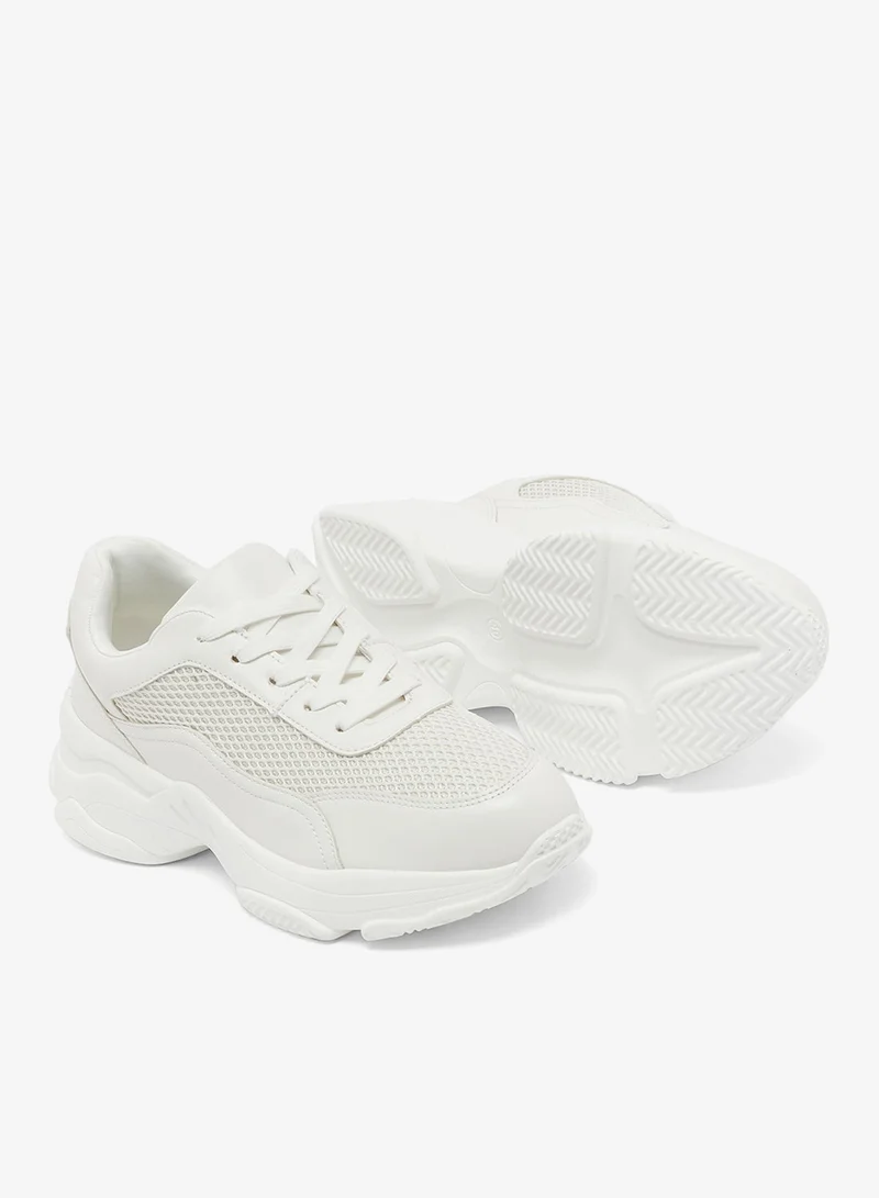 Ginger White Chunky Comfort Sneakers for Women | Best Price UAE