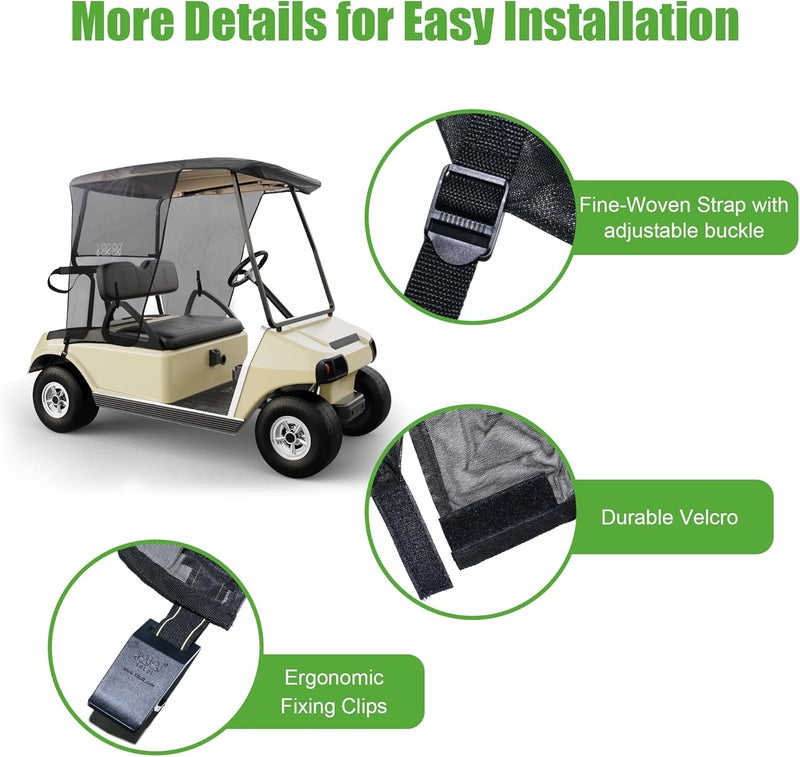 10L0L Golf Cart Sun Shade Cover for Club Car Precedent and EZGO TXT, UV Heat Resistant Sunshade Curtain - Image 5