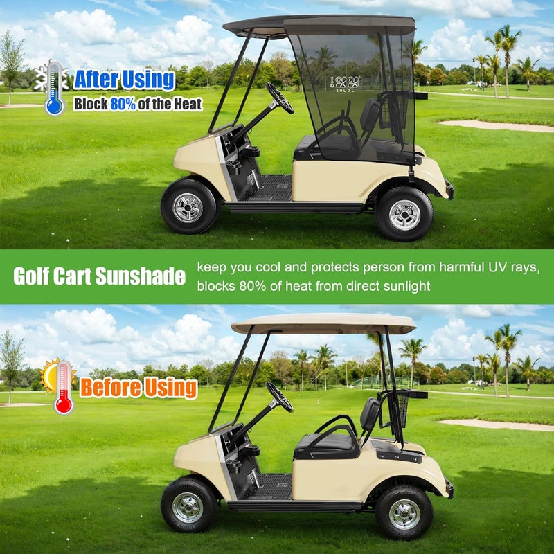 10L0L Golf Cart Sun Shade Cover for Club Car Precedent and EZGO TXT, UV Heat Resistant Sunshade Curtain - Image 4