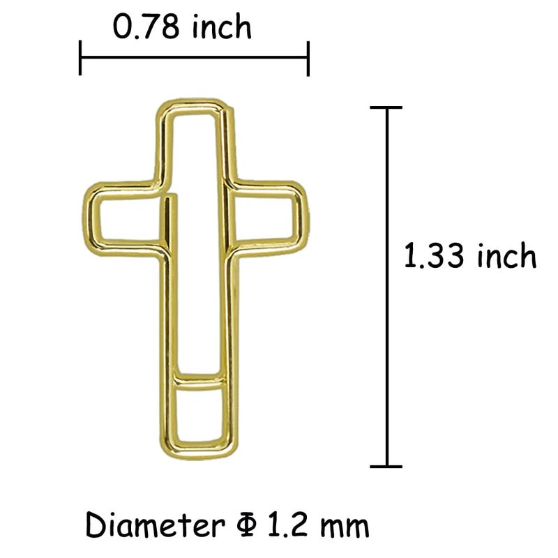 HiQin 50 PCS Gold Cross Paper Clips Bible Bookmark Clips, Bible Study Supplies Accessories for Women - Image 3