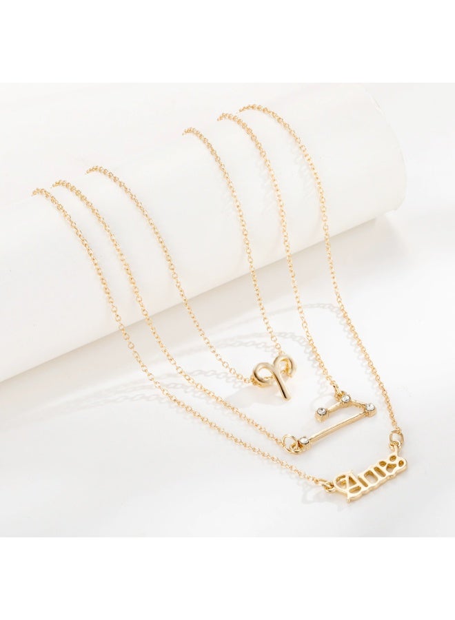 Goolsky Bestseller 3-Layer Zodiac Necklace Set – Vintage Celestial Charms & Gothic Letters, Horoscope Jewelry for Women - Image 3