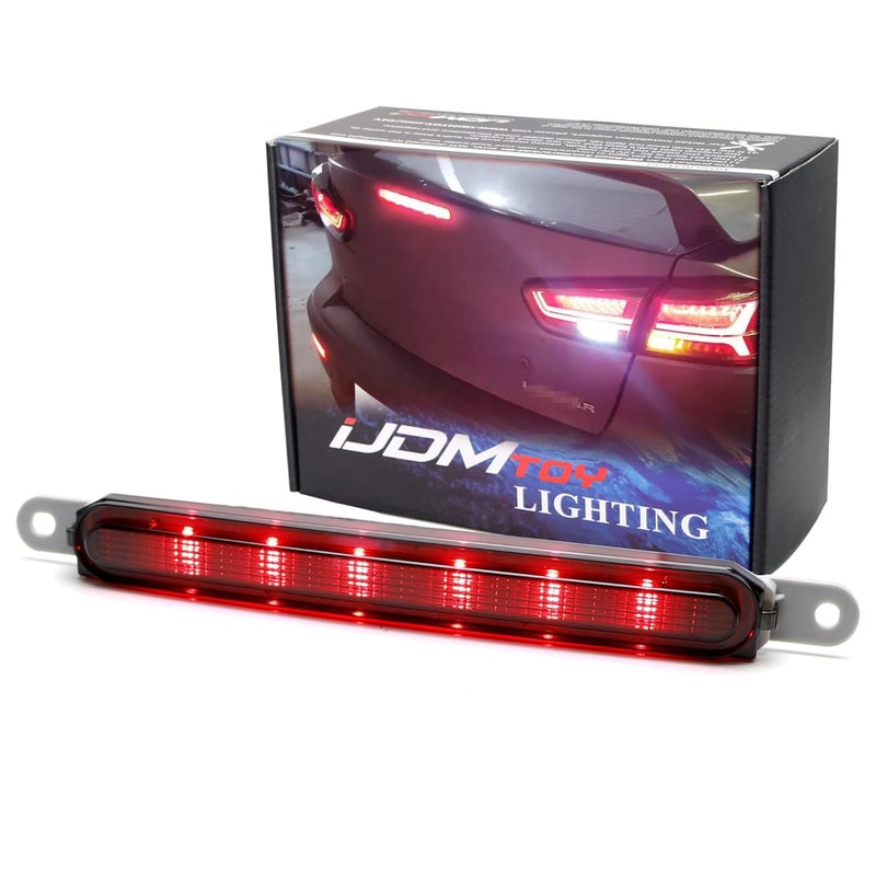 iJDMTOY iJDMTOY OEM-Spec Dark Smoked Lens Full LED Trunk Lid Third Brake Light Bar Assembly Compatible With 2008-2016 Mitsubishi Lancer, Evolution X Sedan - Image 1