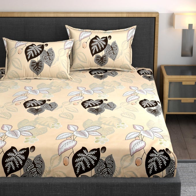 XXL MICROFIBER SOFT COTTON SUPER KING SIZE BEDSHEET FOR DOUBLE BED KING SIZE 108 INCHES X 108 INCHES 9 FEET 275 X 275 CM WITH 2 LARGE SIZE PILLOW COVERS WITHOUT JOINT MULTICOLOR