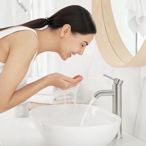VOTON Vessel Sink Faucet Chrome Modern Tall Bathroom Faucets Single Handle One Hole Rv Vanity Lavatory Bathroom Sink Faucet - Image 5
