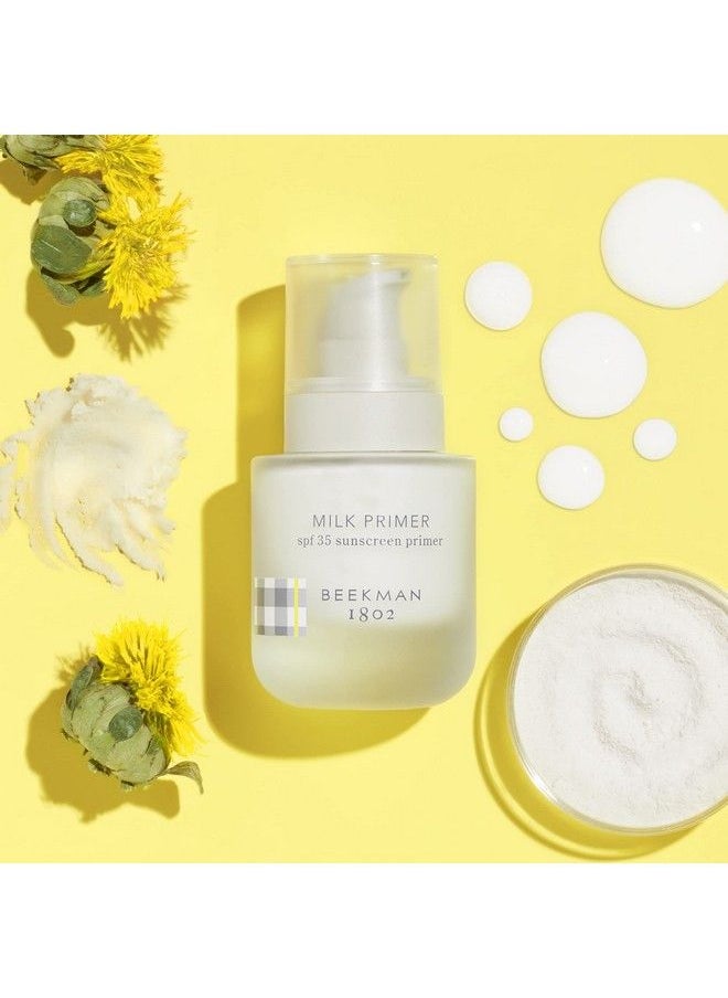 Beekman 1802 Milk Primer 1 Oz Spf 35 Mineral Sunscreen Moisturizer & Makeup Primer Invisible & Pregnancy Safe Oxybenzone & Fragrance Free Cruelty Free  - Image 4