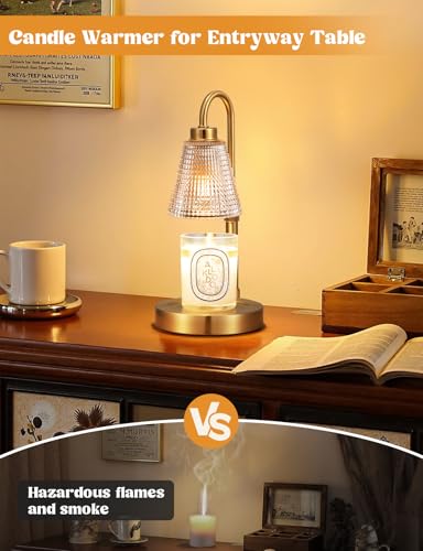 Innqoo Big Gold Candle Warmer Lamp with Timer, Dimmable Candle Warmer for Home Decor, Height Adjustable Candle Lamp for Jar Candles, Birthday Gifts for Women Mom, House Warming Gifts New Home - Image 5