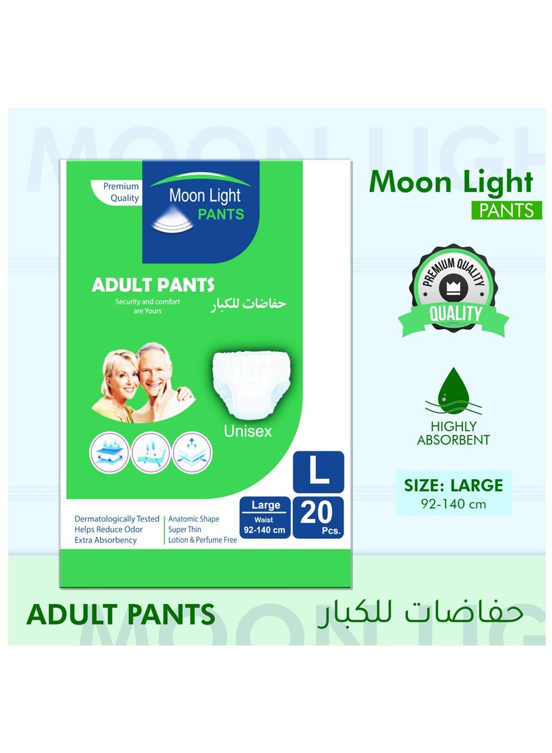 Moon light Premium Adult Pants, Large Size (Pack of 20 Pants) - Image 1
