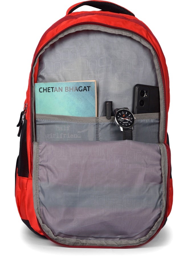 جرينلاندز حقيبة ظهر زيبستر من GNL – أحمر، 25 لتر، للمدرسة والسفر، مقاومة للماء، تصميم عملي بجيوب متعددة - Image 4