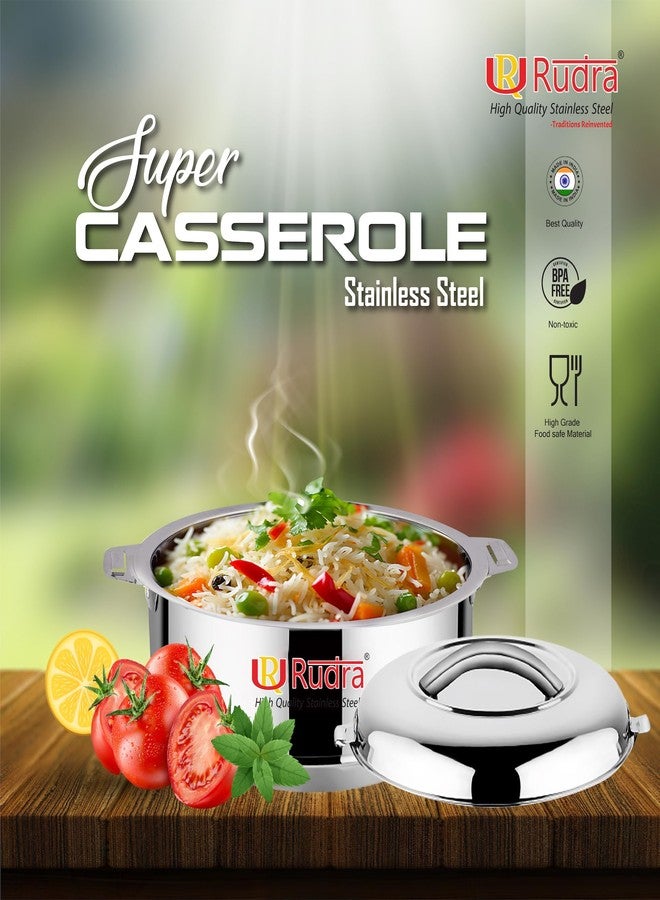 Rudra Super Double Walled Stainless Steel Casserole, | PU Insulated | Hot & Cold | Hygiene | Odourless|Easy to Carry| (2L) - Image 4