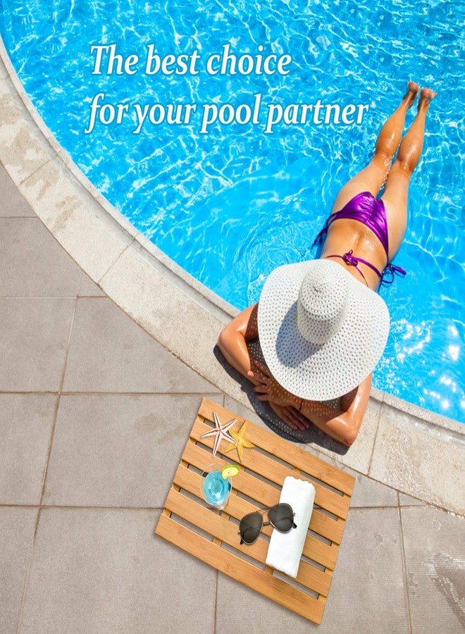 Bamfan Bath Mat for Luxury Shower - Non-Slip Bamboo Sturdy Water Proof Bathroom Carpet for Indoor or Outdoor Use - Image 4