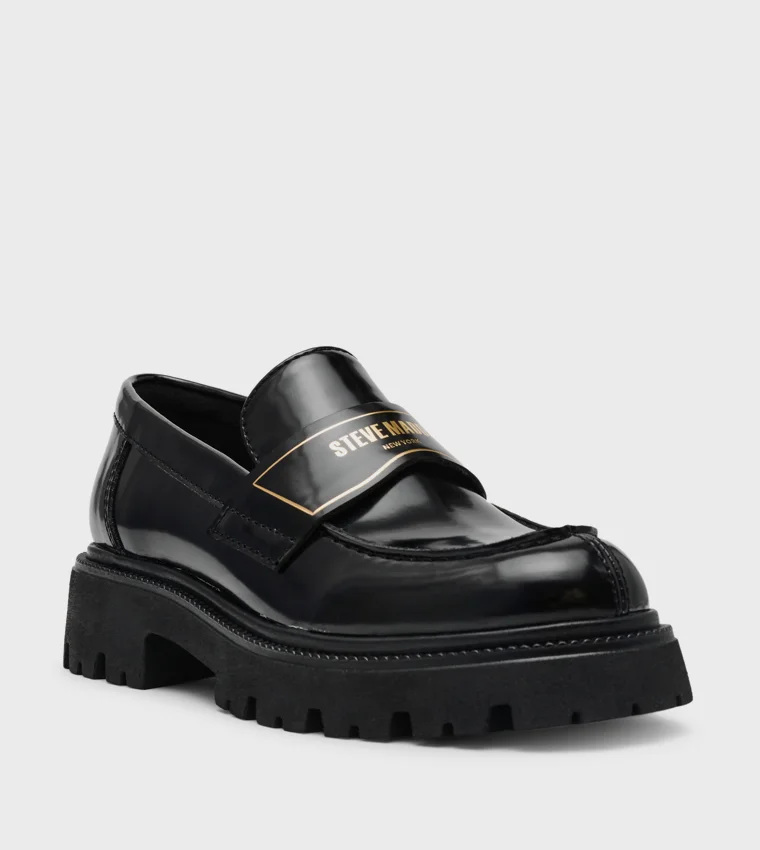 ستيف مادن File-Away Women's Black Slip on Loafers