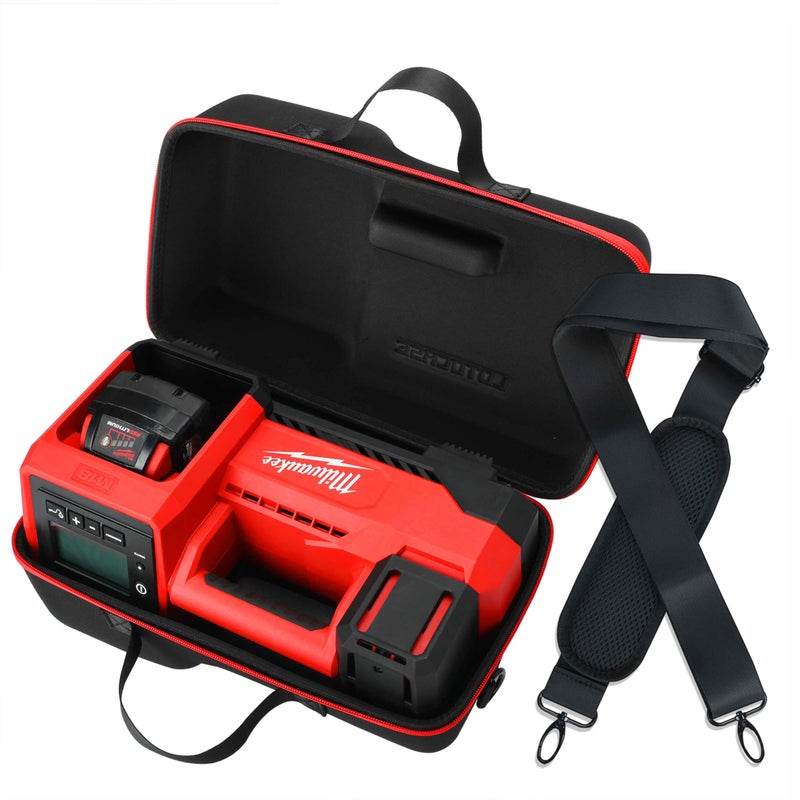 LOTOCASE Air Compressor Bag for Milwaukee M18 Inflator 2848-20, Air Pump Custom-Fit Storage Carrying Hard Case for Milwaukee Tools - Included Neck Strap (Only Case) - Image 1