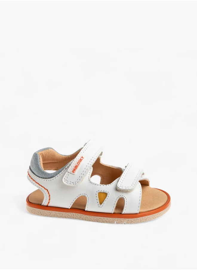 Pablosky Boys' Stitch Detail Sandals with Hook and Loop Closure