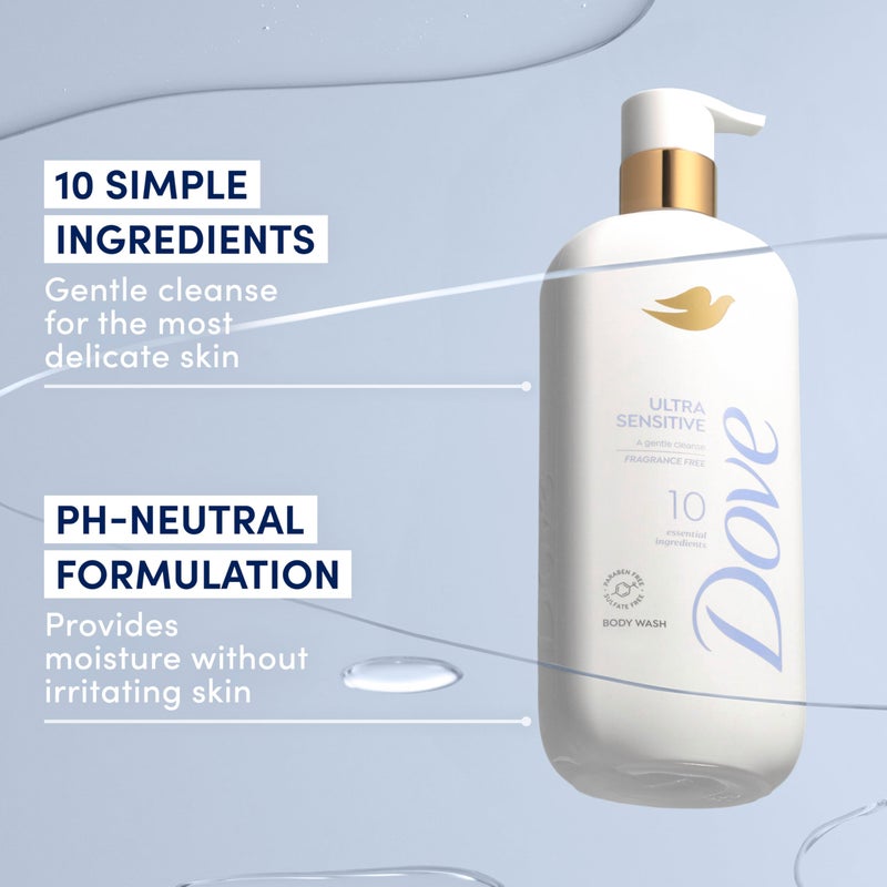 Dove Serum Body Wash Ultra Gentle hydrating cleanse with only 10 essential ingredients 18.5 Fl Oz - Image 3