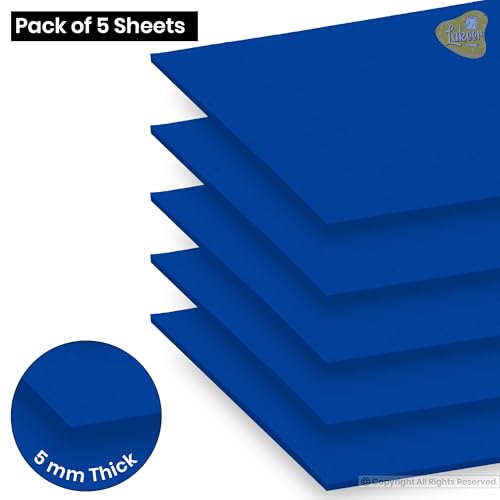 Lakeer Dark Blue Color A4 Eva Foam Sheets-5mm Thick, Pack of 5 Sheets | for Scrapbooking, Art & Craft Projects, Decorations, Etc (Dark Blue Color) - Image 3