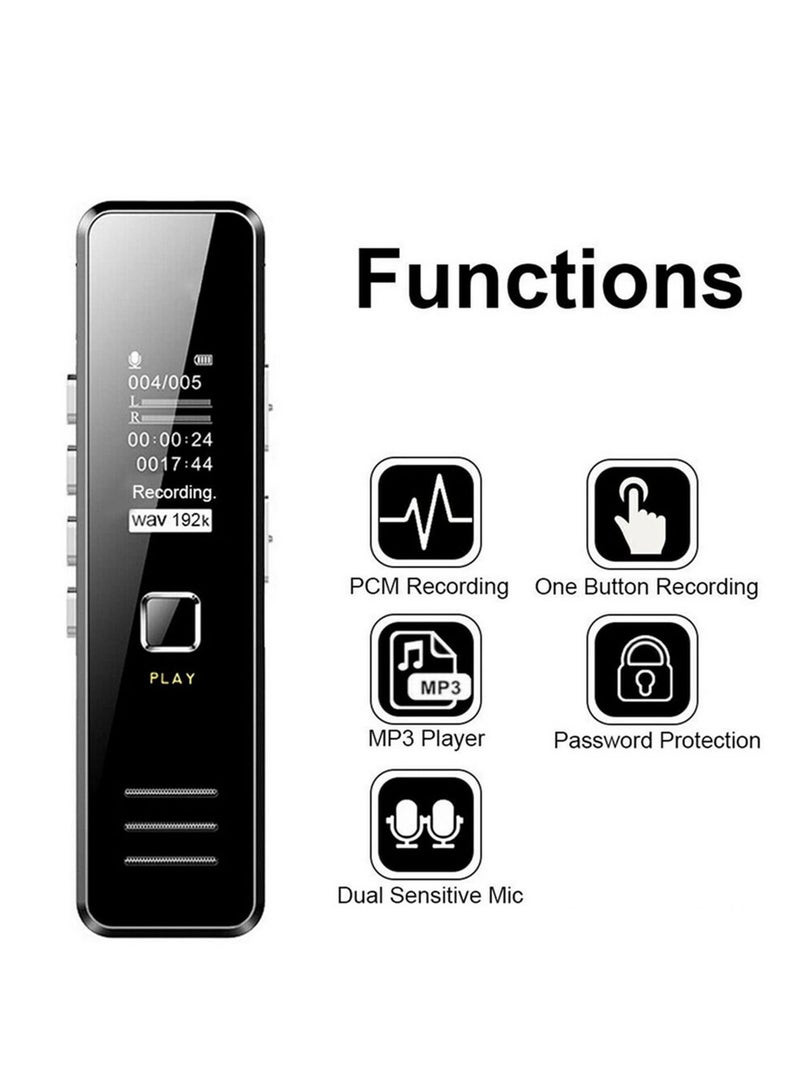 Digital Audio Recorder Speaker 8GB USB Rechargeable Digital Voice Recorder Play Sound MP3 Player Noise Reduction Remote Record  - Image 1