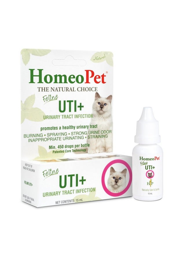 HomeoPet - Feline Uti Plus UrinaryTract Relief, UrinaryTract Support For Cats, 15 Milliliters - Image 1