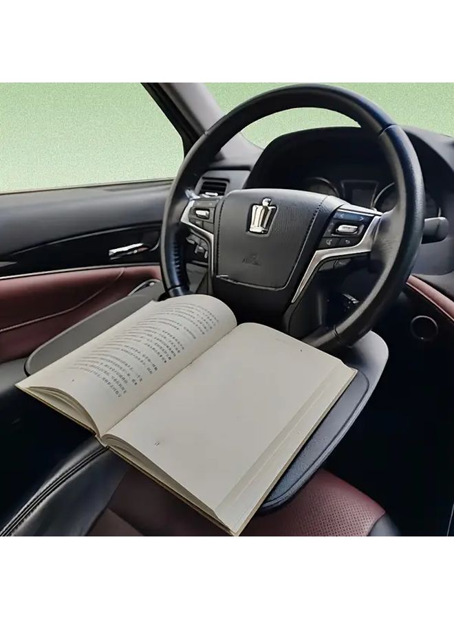 Car Steering Wheel Desk With Non Slip Surface Storage Shelf And Cup Holder For Laptop Food Drinks Multifunctional Dashboard Tray Ergonomic Design For Left Or Right Hand Drive Durable Easy To Clean Black Ideal For Road Trips Daily Commute Car Interior Accessory For On The Go Productivity - Image 5