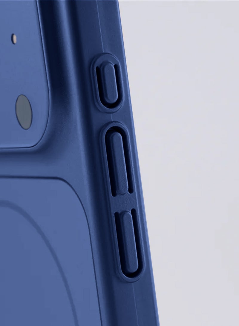 Wtech Apple iPhone 17 Pro Max 5G 2025 Premium Matte Silicone Material Shockproof with Anti-fingerprint Finish Case Cover (MCRPSN) - Navy Blue - Image 3