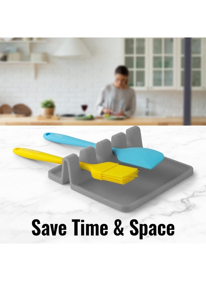 Zulay Kitchen Zulay Kitchen Silicone Utensil Rest - BPA-Free, Durable Spoon Rest with Drip Pad - Heat-Resistant Spoon Rest for Stove Top - Spoon Rest for Kitchen Counter - Kitchen Gadgets & Kitchen Utensils Holder  - Image 4