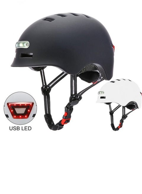 Helmet with front and back Chargeable Led Lamp Lights MTB Bike  Skates and Scooter  Helmet for Unisex