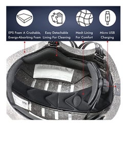 Helmet with front and back Chargeable Led Lamp Lights MTB Bike  Skates and Scooter  Helmet for Unisex - pzsku/Z2582E9935F6802B8EF4CZ/45/_/1710082051/521ccd0f-f0bd-4230-bb9a-85287dde25af