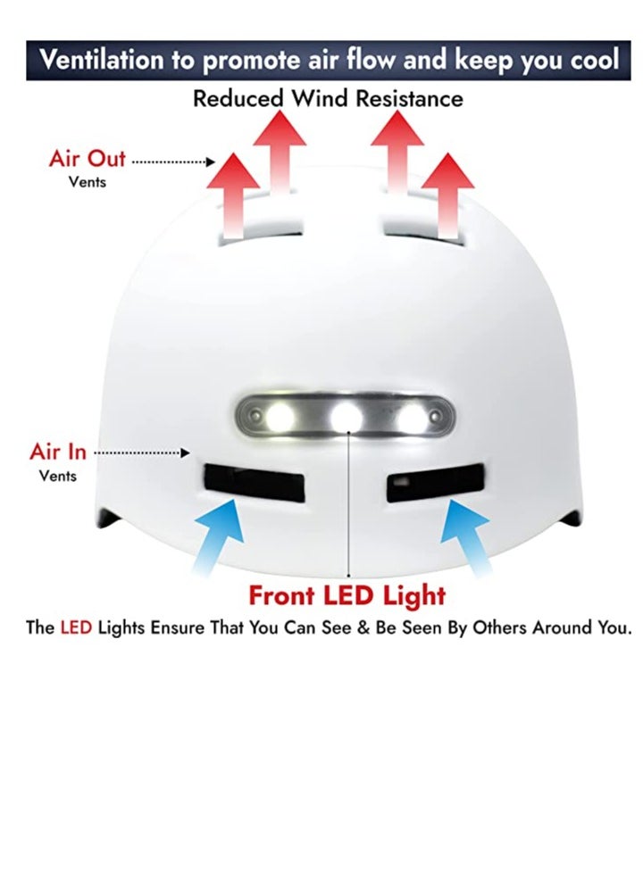 Generic - Helmet with front and back Chargeable Led Lamp Lights MTB Bike  Skates and Scooter  Helmet for Unisex - Image 1